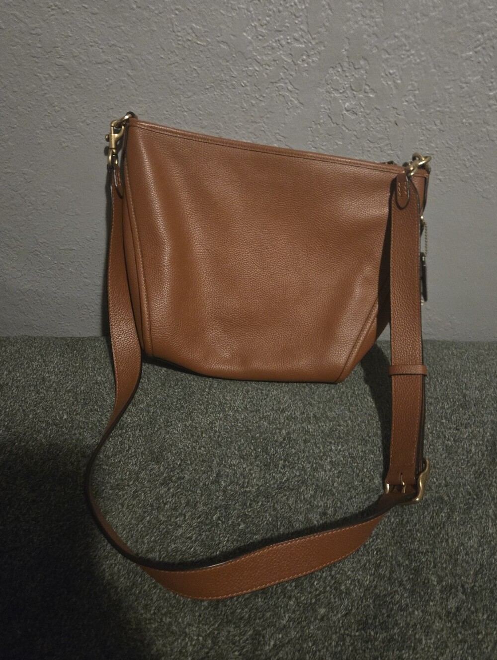 COACH Small Dufflette Light Coral Leather Messenger Crossbody Shoulder Bag Purse